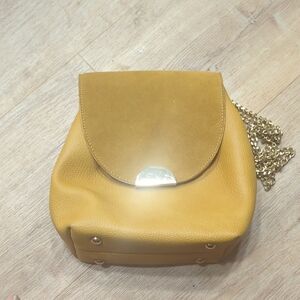 Moda Luxe Mustard Crossbody With Metal Chain